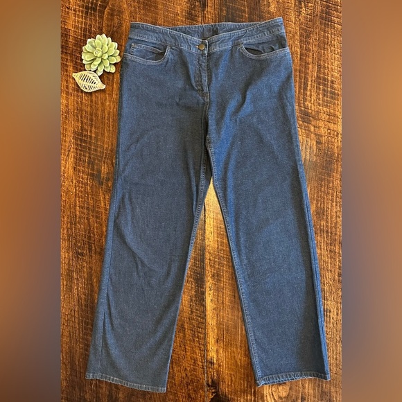 Eileen Fisher | Darker Wash Straight Leg Jeans - Picture 1 of 3